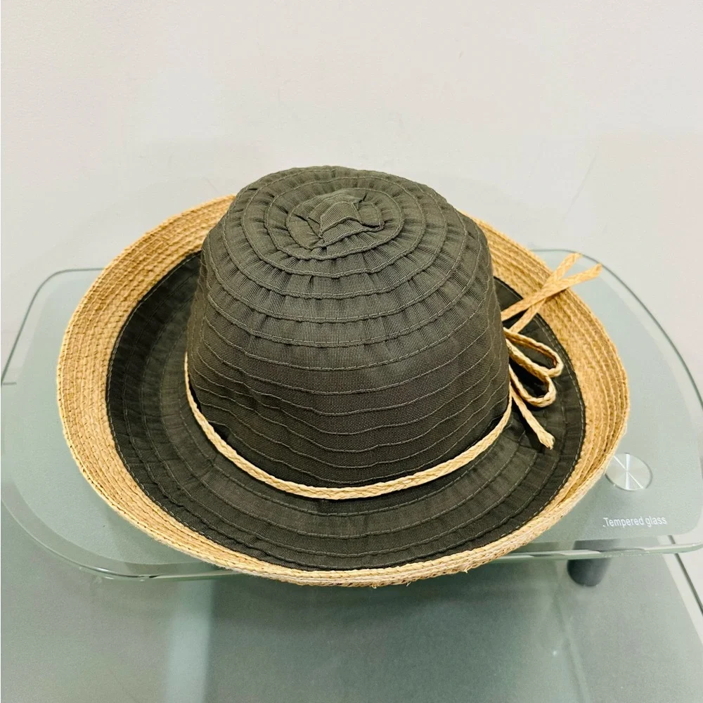 Scala Collezione Sun Hat Paper Polyester One Size Band‎ Beach Garden